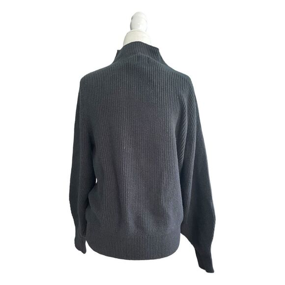 A New Day Mock Neck Cutout Sweater Black Ribbed Knit Long Sleeves XL - Picture 7 of 13